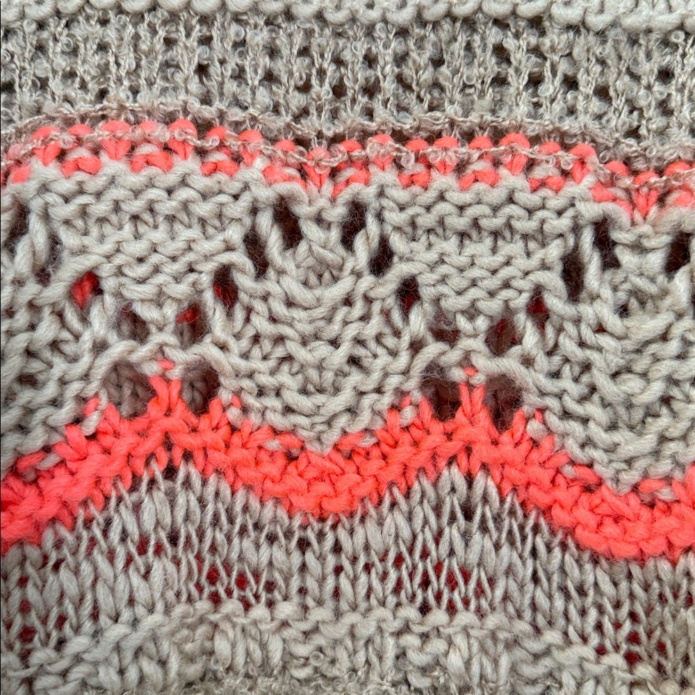 Saltwater Luxe Open Knit Sweater-Sand/Melon - Picture 5 of 8